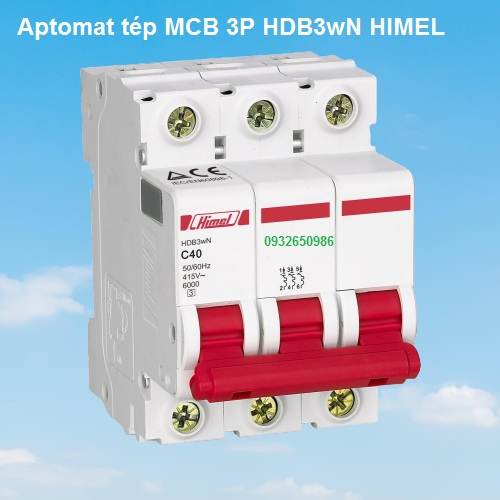 Aptomat tép MCB 3P 8A 6kA HDB3wN3C8 HIMEL